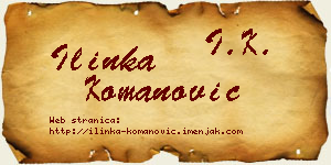 Ilinka Komanović vizit kartica